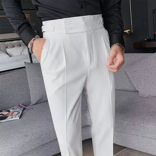 Classic Old Money Straight-Leg Trousers for Men