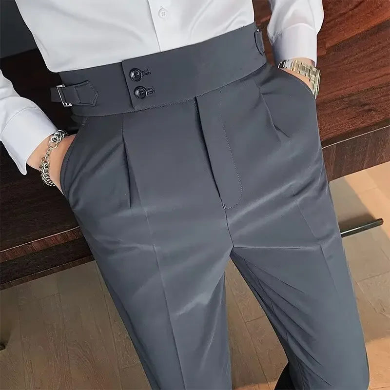 Classic Old Money Straight-Leg Trousers for Men