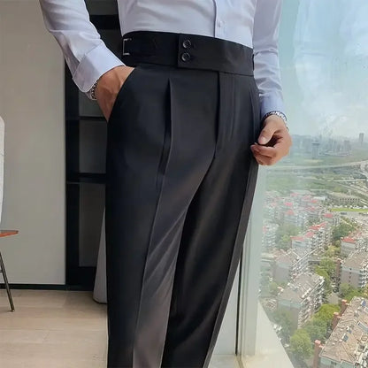 Classic Old Money Straight-Leg Trousers for Men