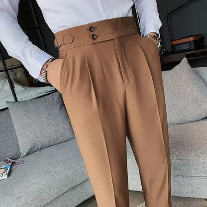 Classic Old Money Straight-Leg Trousers for Men