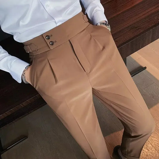 Classic Old Money Straight-Leg Trousers for Men 1